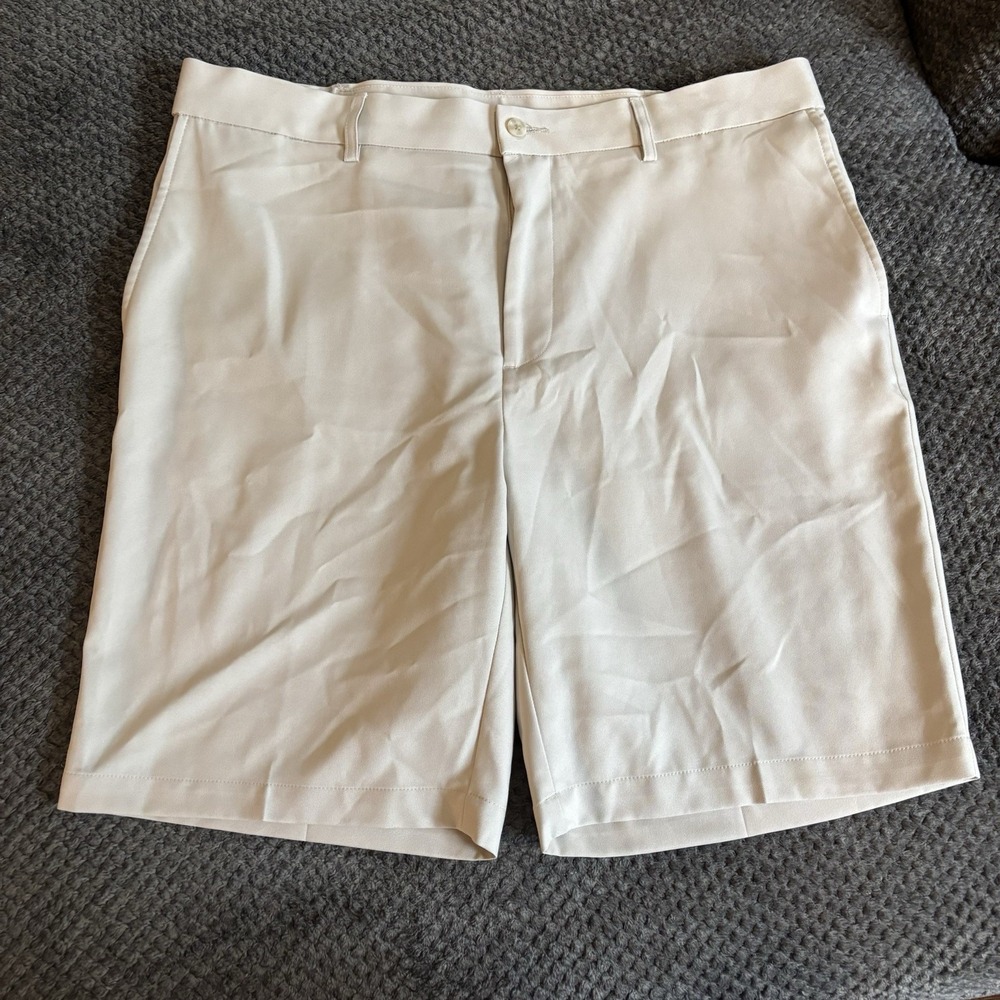 Grand Slam 38‎ x 10" Beige Performance Golf Mens Zip Pocket Shorts Breathable